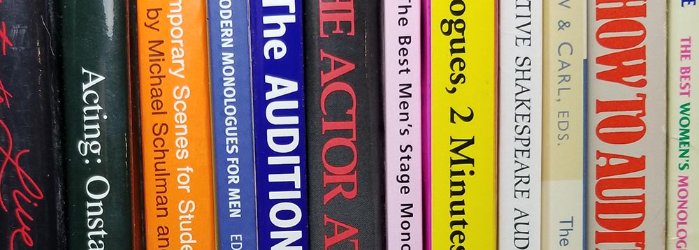 Stack of books about acting