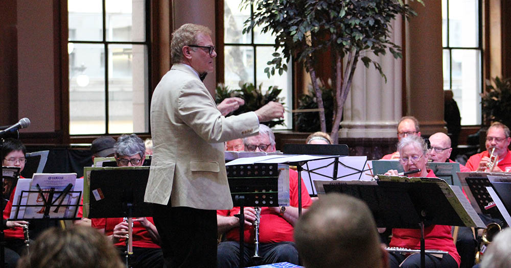 Bill Teeple directing the Lex-Ham Band at BandWidth Music Festival 2024