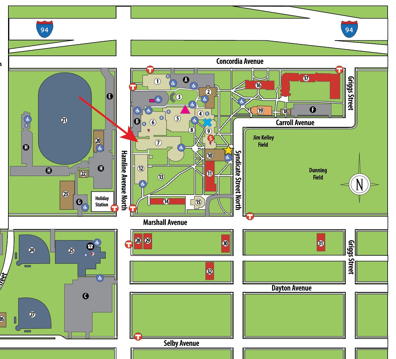 Map of the Concordia University-St Paul campus
