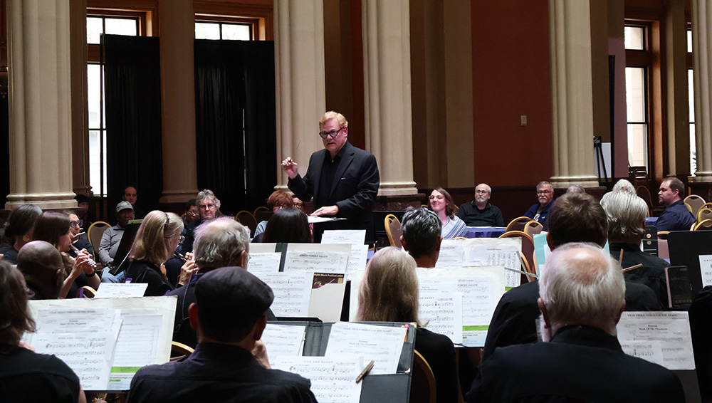 Bill Teeple directing the Lex-Ham Band at BandWidth Music Festival 2026